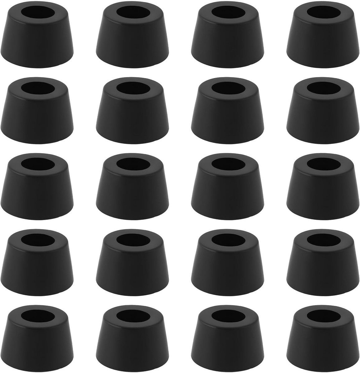 SnelShoppen - 20 Stuks Rond Rubber Voetjes Bumpers 11x15x19mm Zwart voor Geluidssystemen, Versterkerkasten, Vliegtassen, en Meer