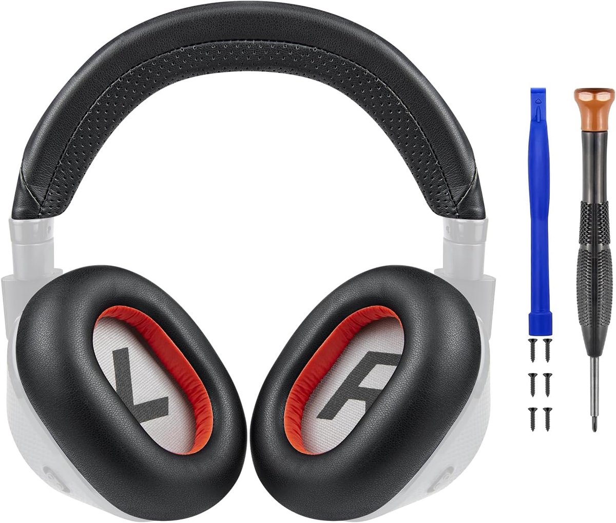 SnelShoppen - Vervangset voor Hoofdtelefoon BackBeat Pro 2 en Voyager 8200 UC - Earpads en Hoofdband Kussen van Kunstleer - Comfortabel en Duurzaam -