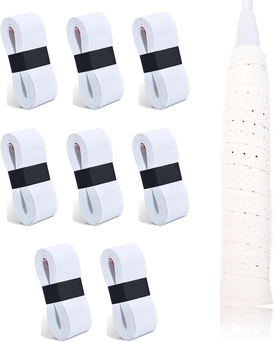 SnelShoppen - 8 Stuks Tennis Grips - Grip Band - Badminton Rackets - Zelfklevende Grip Band - Antislip Grip Band voor Tennis Rackets, Badminton, Squas