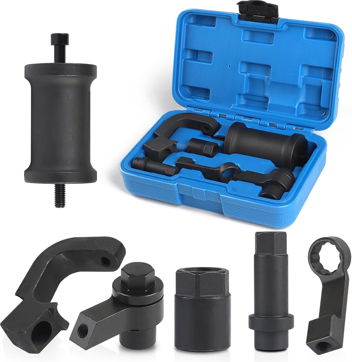 Diesel injector tool set 6-delig - inclusief slide hamer en adapters - geschikt voor Audi en VW TDi - SnelShoppen