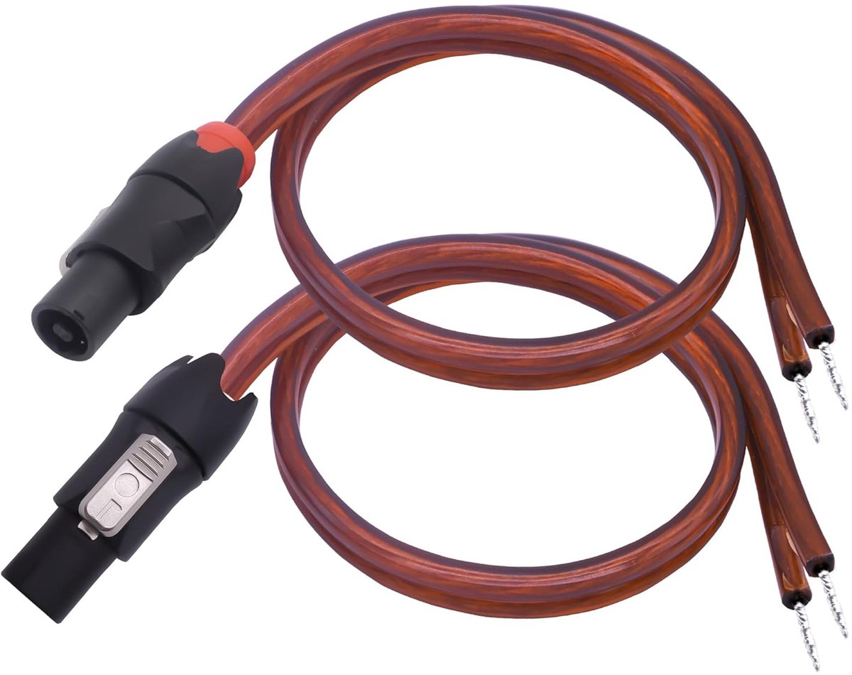 Speakon Speakon, Bare Wire Cable, Open End, 1.64 ft Pigtail Speaker, Wire, Audio Cable to Speakon Plug, Adapter Twist - ShopVlot