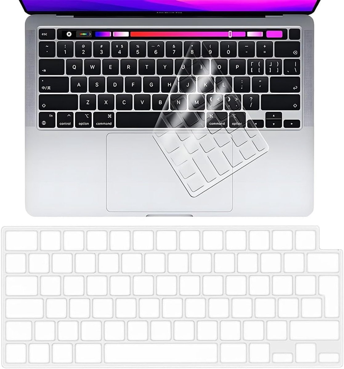 SnelShoppen - Ultra-dunne TPU Toetsenbordhoes voor MacBook Air M3 M2 13.6 15.3 en MacBook Pro 14/16 M4 M3 M2 M1, Italië Indeling, Siliconen, Beschermh