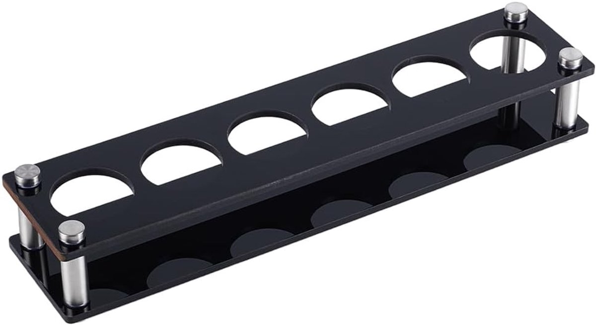 SnelShoppen - Acryl Shot Glass Tray Holder voor 6 Shotglazen - Zwarte Glazenhouder voor Bar, Pub, Feest, en Thuisgebruik - Organiser voor Wijn, Bier,