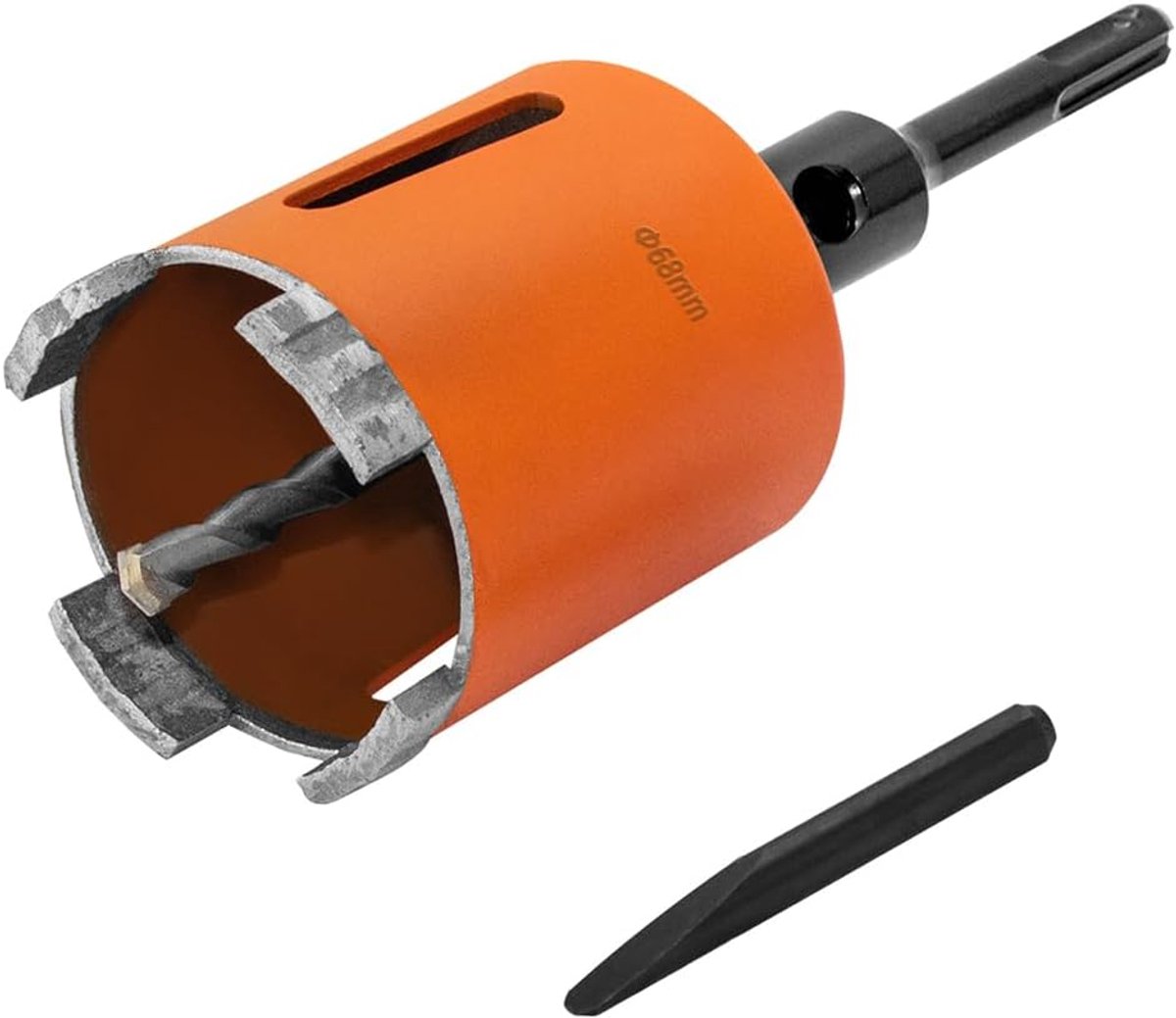 SnelShoppen - Diamant Boor Bijtel met Pilotboor en SDS Plus Adapter, 68mm voor Beton, Metselwerk, Muren, Steen, Graniet – Voor Professioneel Gebruik