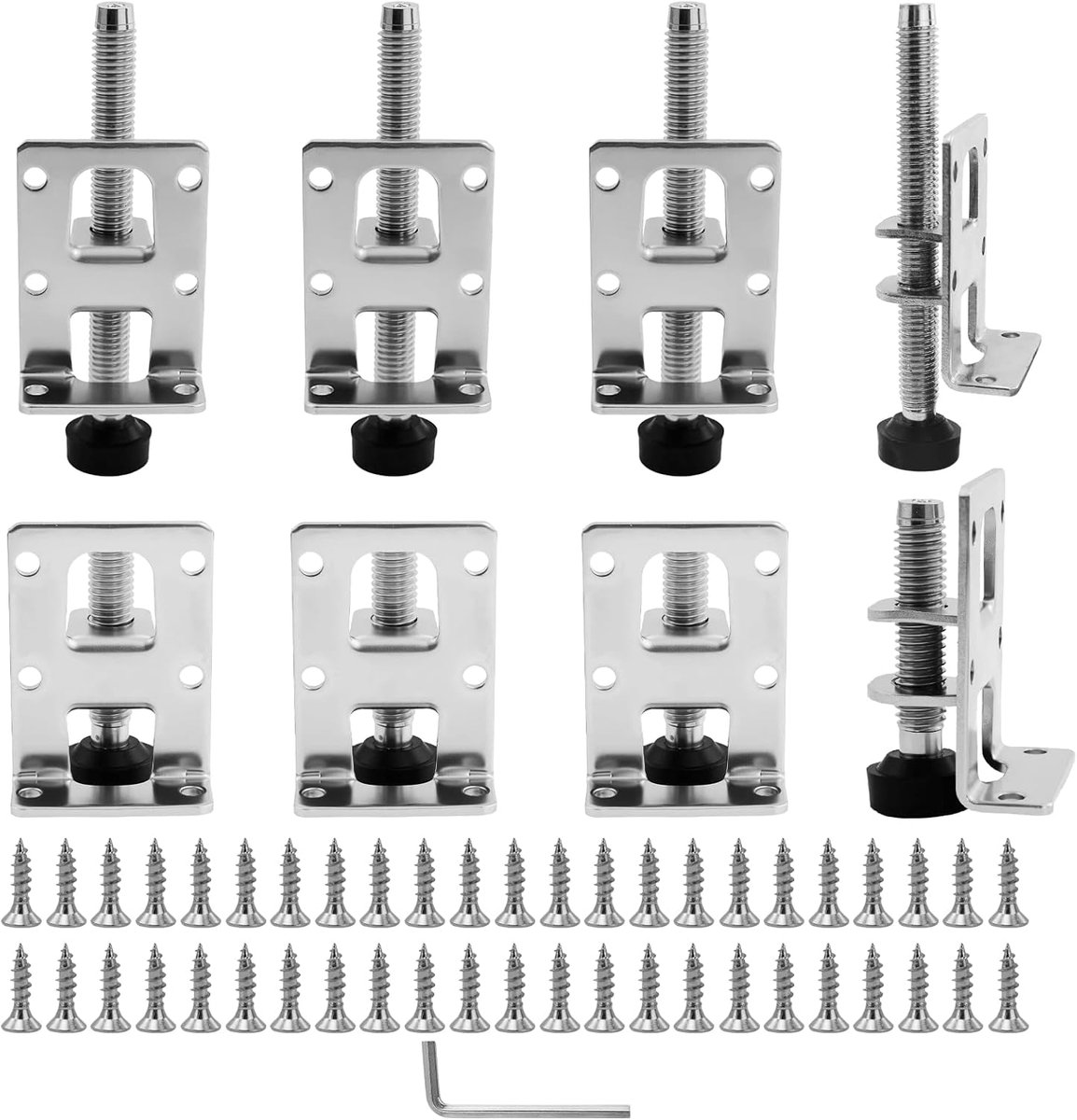 SnelShoppen - 8 Stuks Verstelbare Meubelpoten 55/102mm Zware Duurzame Meubel Nivelleringspoten met 48 Kleine Schroeven voor Tafel, Planken, Kasten, We
