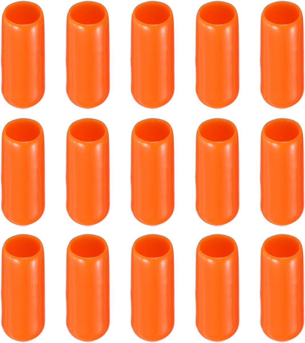 SnelShoppen - 20 Stuks Draadbeschermers Rubber Eindkappen, Voor Schroeven, Bouten, Stangen - 5mm ID, Oranje, Waterdicht, Antislip, Buitengebruik