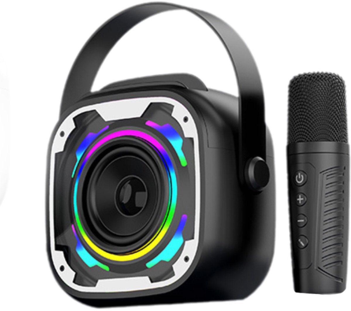 ColorBeat Pro Karaoke Speaker – 5W Bluetooth Karaoke Speaker met RGB Light, Reverb & 2 Draadloze Microfoons V11 Zwart