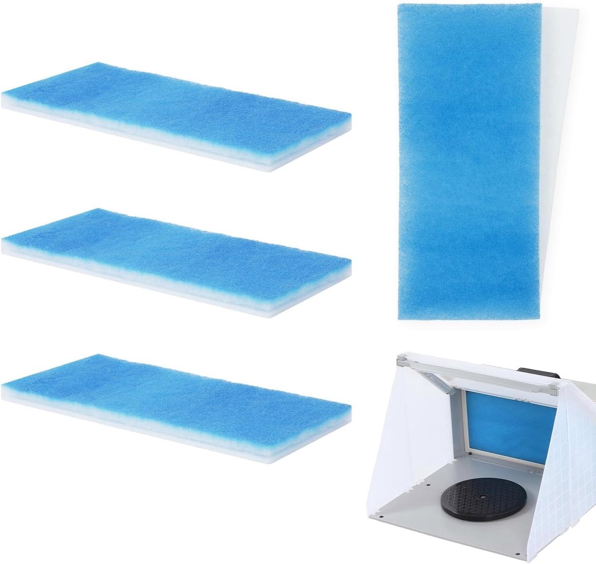 Pack of 4 Filter Mats, Airbrush Filters, Double Layer Booth Air Filter Material, Airbrush Filter, Portable Airbrush - ShopVlot