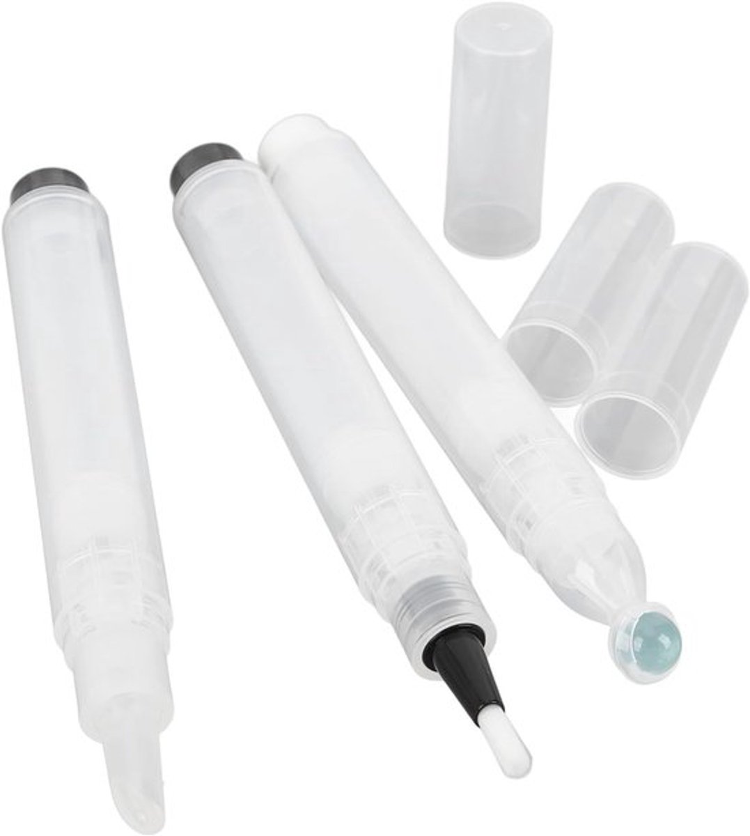 Duidelijke en handige rollerball flessen met penseelpunt, 3-delige set voor vloeibare foundation en serum, eenvoudig bij te vullen, ideaal voor onderweg