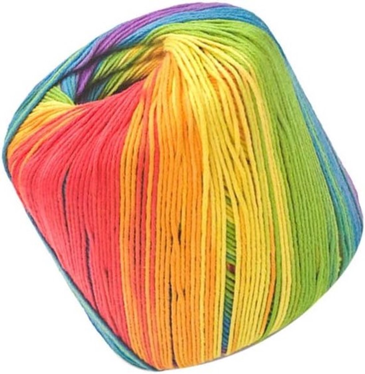 Zachte Regenboogkleurige Katoenen Breigaren voor Handwerken - Ideaal voor Sweaters, Dekens en Sokken - Multicolor DIY Projecten