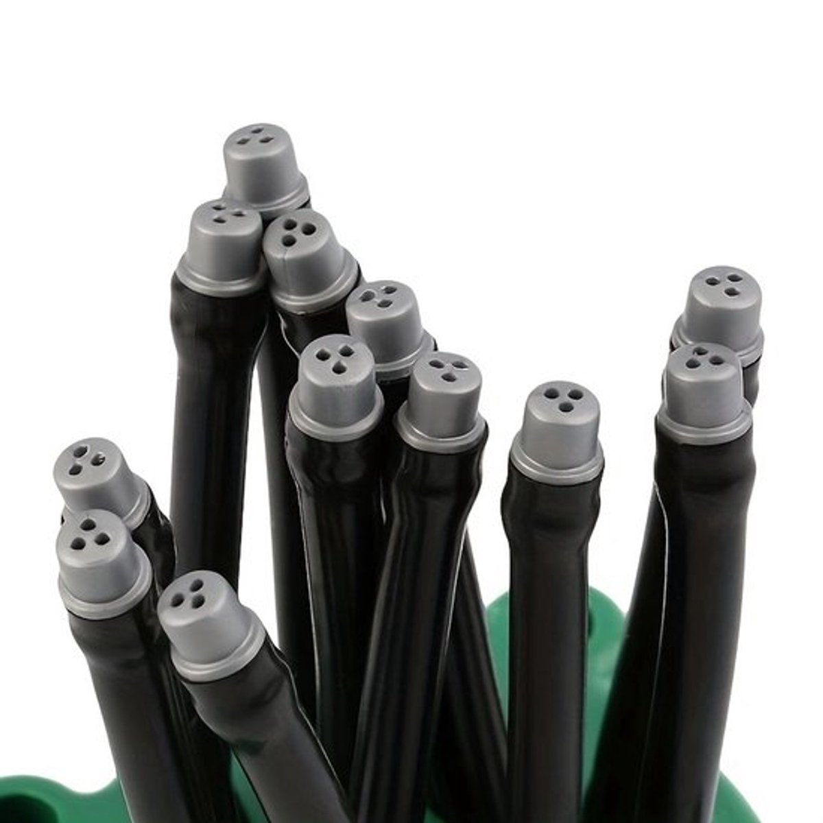 Gazonsproeier met 3 armen voor efficiënte tuinirrigatie, verstelbaar ontwerp, gemaakt van duurzaam ABS en PVC materiaal, groen, inclusief 1/2 en 3/4 inch aansluitingen, set van 2 stuks.