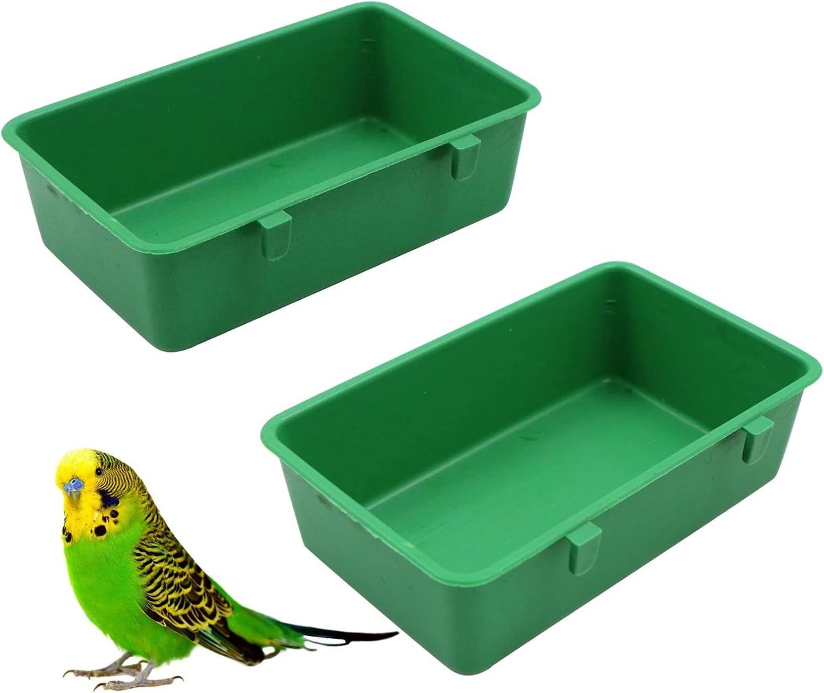 Vogelbad en Voederbak - Transparant - 12 x 7 x 3,5 cm - Duurzaam Kunststof - Voor Kleine Vogels