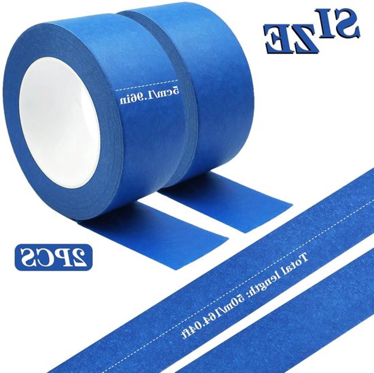 Kreppapier schildertape (50mm x 50m) - Perfect voor schilderwerk en renovaties - Maskingtape voor nauwkeurig afplakken en bescherming