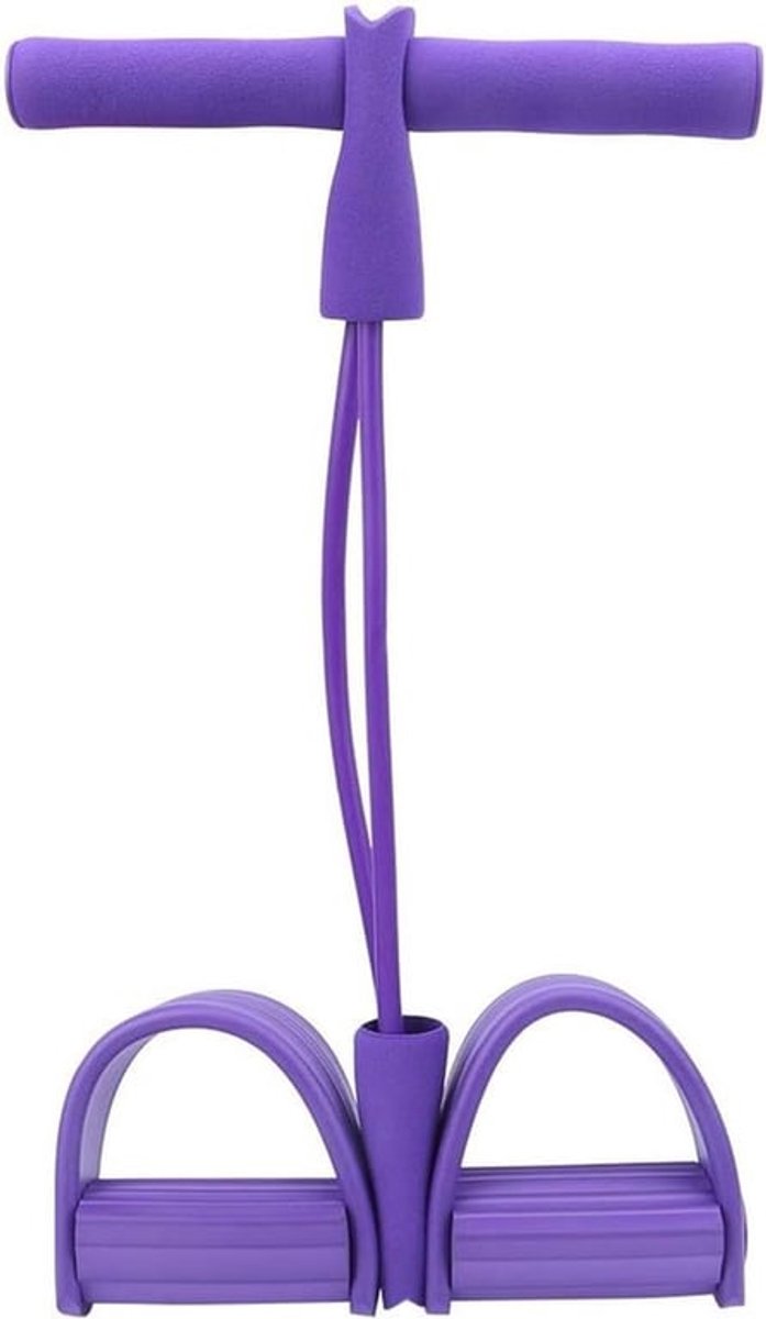 2 Tube Voetpedaal Met Trekkoord - Weerstandsband Voor Benen, Sit-Up en Buikspieren Trainen