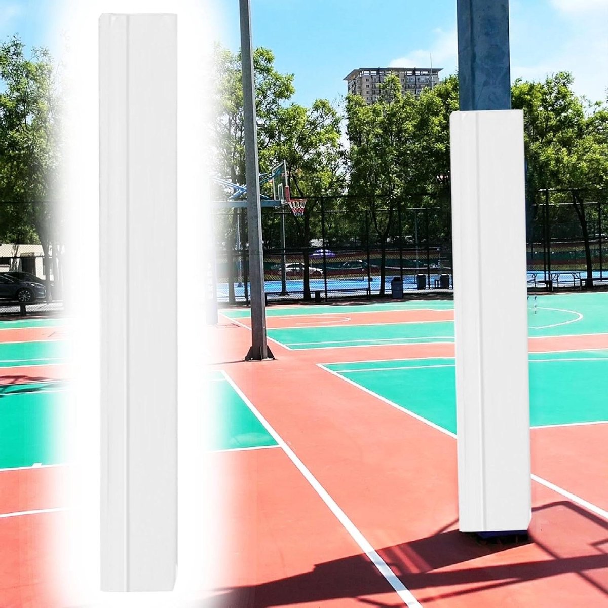 Basketbalpaal Bescherming - Paalhoes Kussen - Veilig Sporten - Versterkte Anti-Botsing - 17.8 x 17.8 cm - Zwart