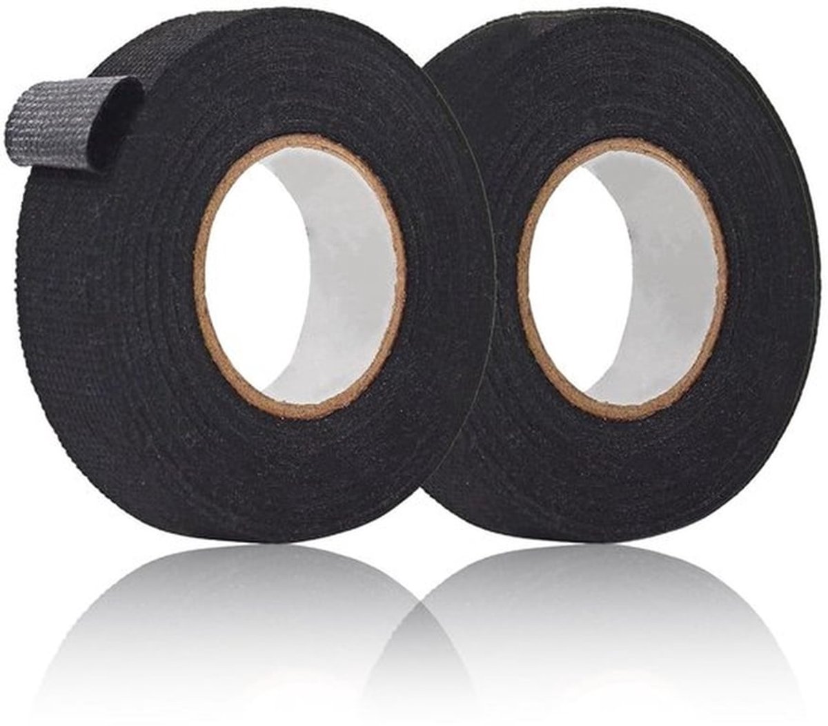 Zwarte Fabric Tape voor Auto Draadboom - Klevende Katoenen Isolatietape voor Draadverbindingen (19mm x 15m)