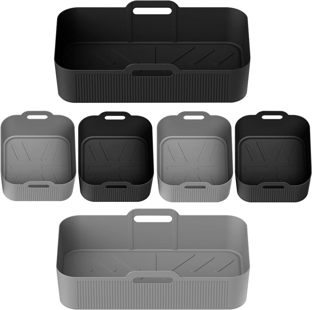 Airfryer Oven Coating - Siliconen Mat Bakvorm - Hygiënisch Koken - Antiaanbaklaag - 20x16x9 cm - Grijs
