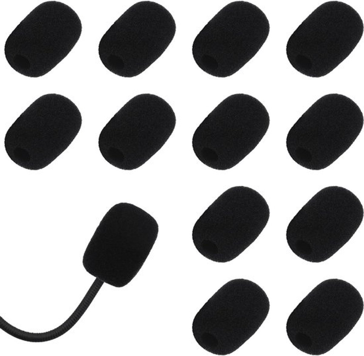 12 Stuks Schuim Windschermen voor Headset Microfoons - Popfilter Vervangingen voor Duidelijke Audio, Geluidsisolatie en Bescherming