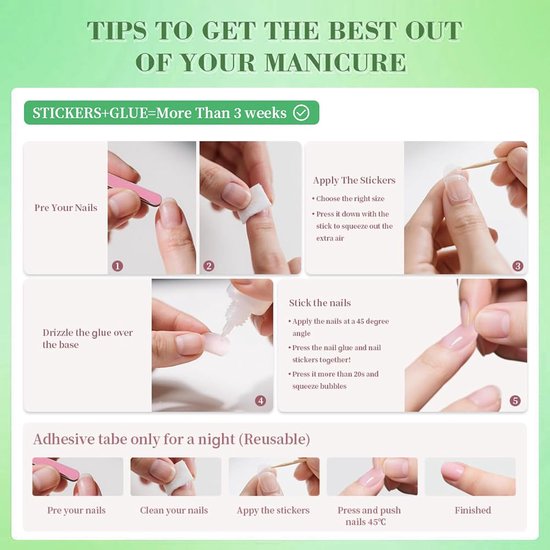 24 Handgemaakte Press-on Nagels | Kerstnagels te plakken met Design Amandelvormige Nagels met Paddestoel Jelly Gel Draagset Voor Vrouwen en Meisjes — afbeelding 5