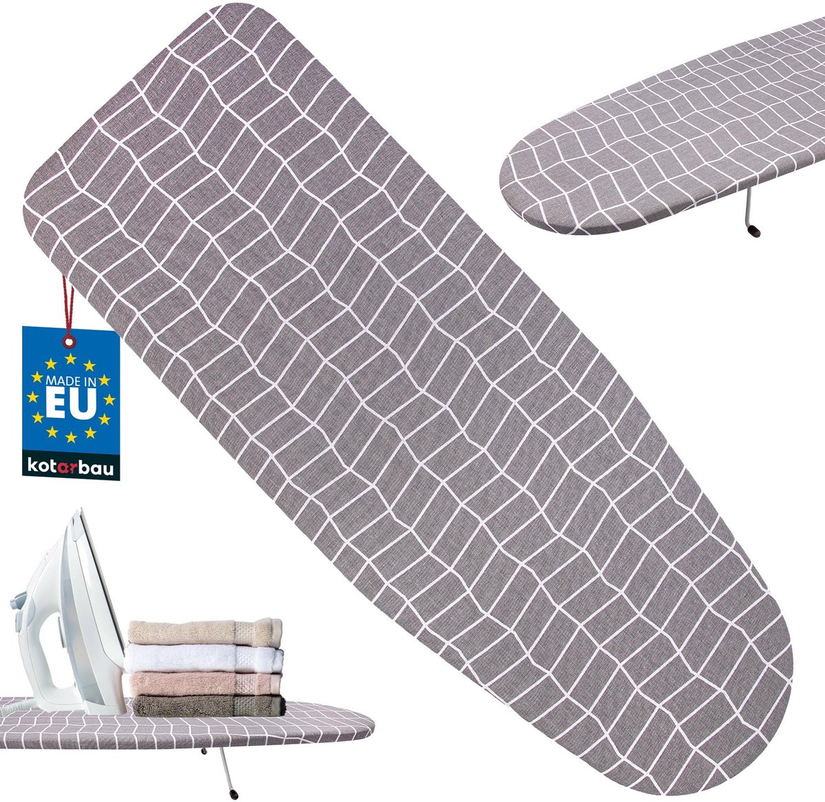 KOTARBAU® Strijkplank voor Stoomgenerator - Inklapbare Strijkplank 75 x 27cm - Strijkplank voor Stoomstrijkijzer - Grijs