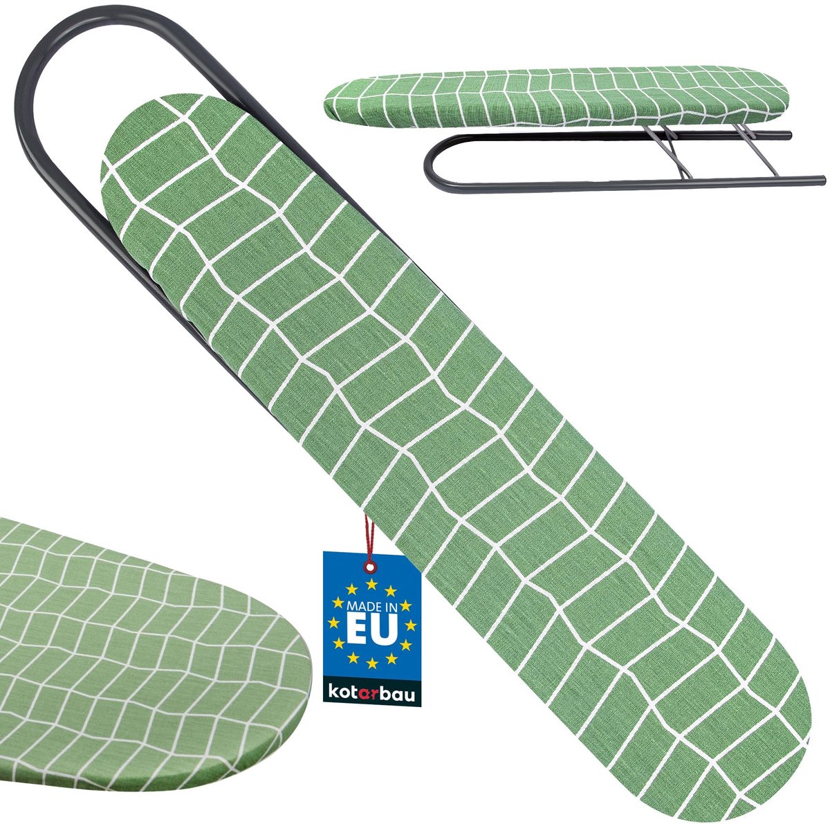 KOTARBAU® Mouw Strijkplank - Strijkplank voor Mouwen - Mouwplank 50 x 11 cm - Inklapbare Strijkplank - Groen