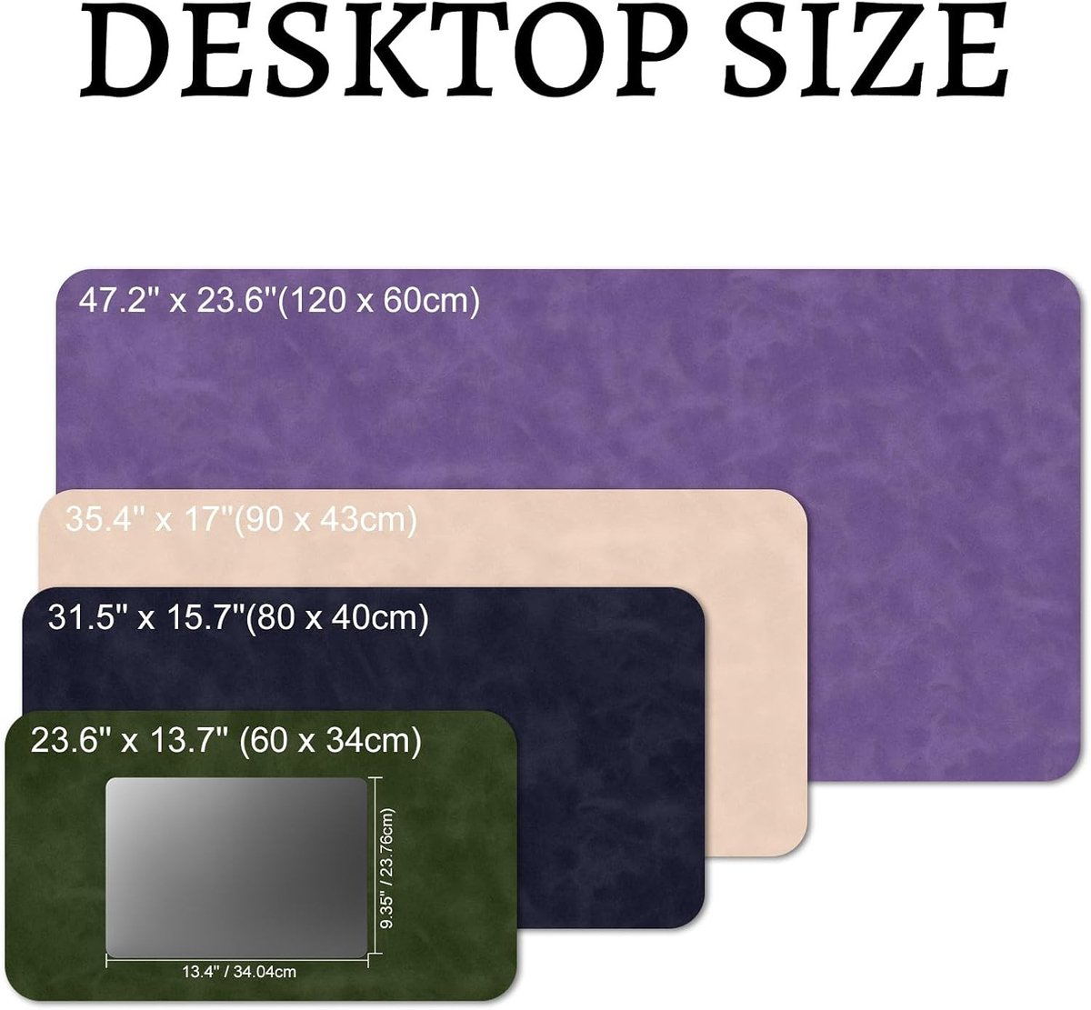 Grote niet-slip bureauonderlegger met verouderd effect - Leer bureau mat voor computer, muismat en schrijfoppervlak (Koffie, 120 x 60 CM)