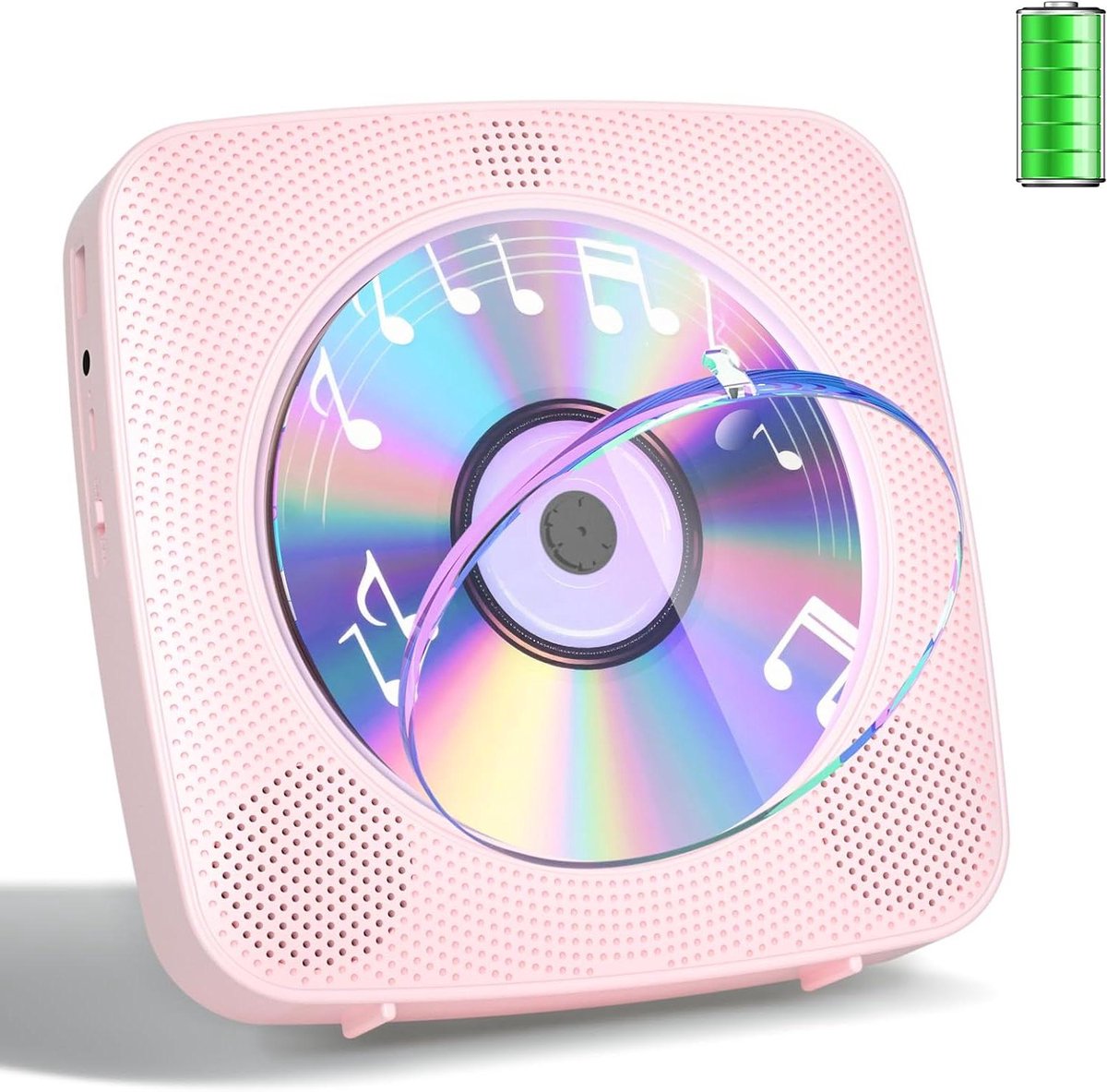 Desktop CD Speler - Muziekspeler met Luidsprekers - Muziek Luisteren Thuis - Bluetooth Zender Ontvanger - Met Afstandsbediening - Zwart