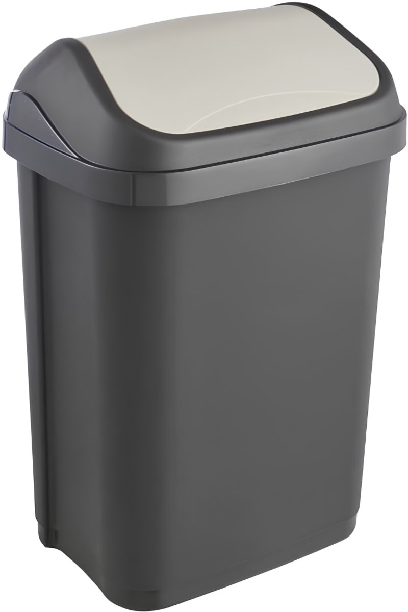 DnA® Prullenbak - Prullenbak Badkamer - Prullenmand - Zwart - 25cm x 19cm x 38cm