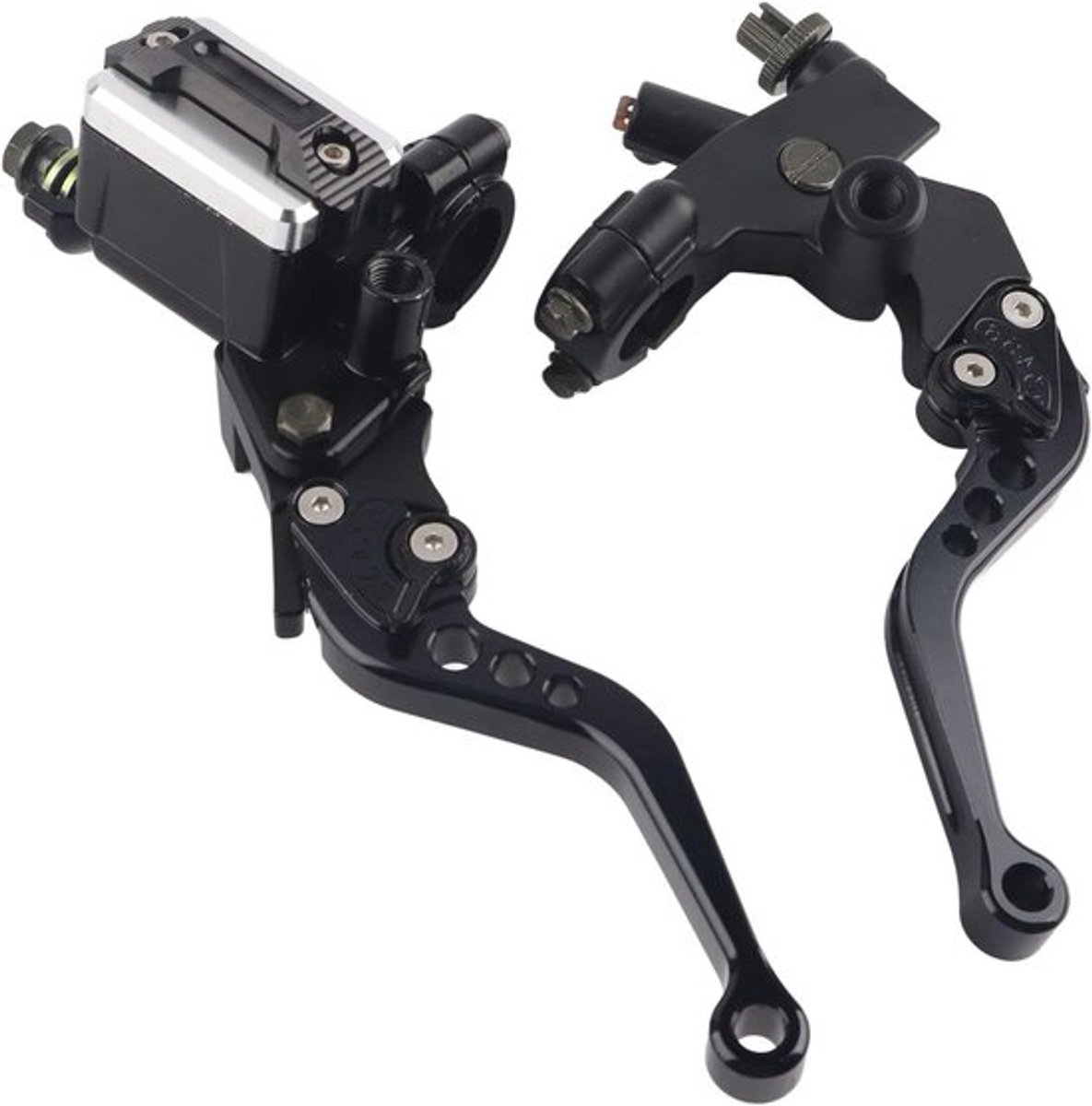 Universele Aluminium Rem- en Koppeling Master Cylinder Lever Set voor Motorfiets - 1 Paar 7/8 Inch (22mm) Handvat Zwart, Geschikt voor Diverse Motoren en Hoogwaardige Prestaties
