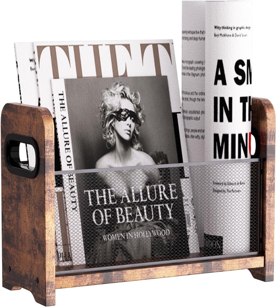 ZRNS® Krantenbak - Lectuurbak - Tijdschriftenhouder - Magazinehouder - Tijdschriftenrek - Hout