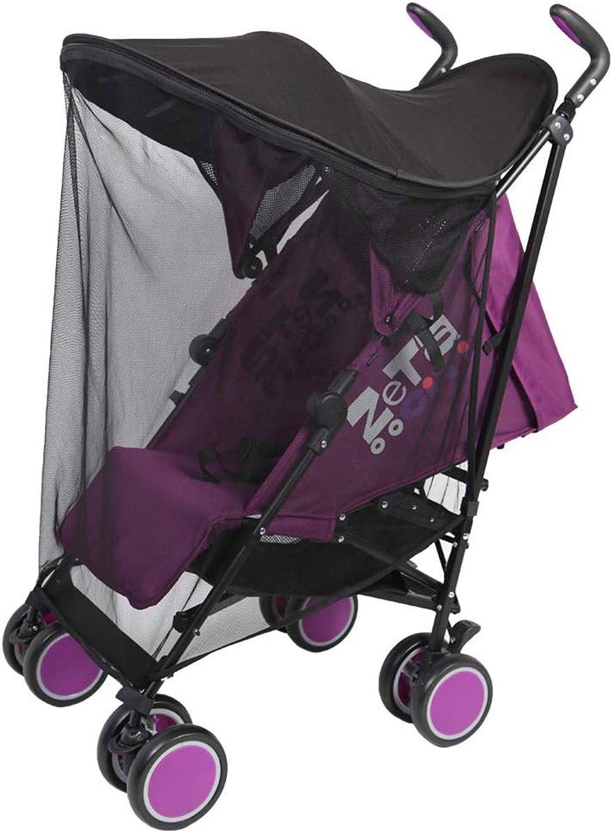 SnelShoppen - Baby Buggy Zonnescherm Zonnekap Anti UV Tuin Cover Universeel voor Kinderwagens en Joggers Zwart