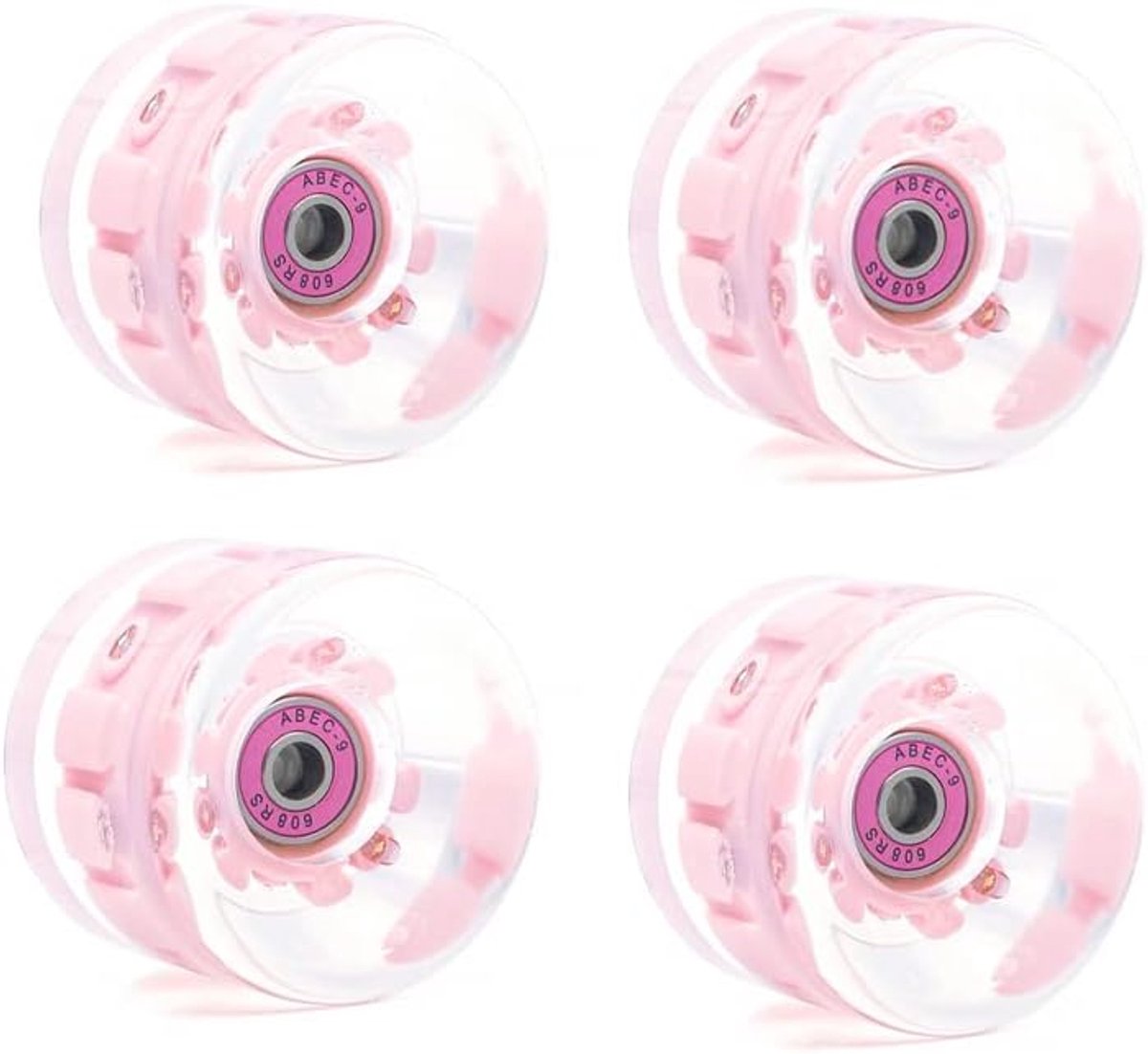 SnelShoppen 65mm Lichtgevende Skateboardwielen 78A + ABEC-9 Stalen Lager voor Jongeren en Volwassenen