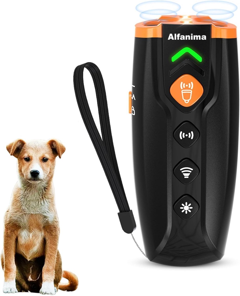 SnelShoppen - Ultrasonic Anti-Barking Device voor Honden - Effectieve Training met 4-Staps Controle - Voor Binnen en Buiten - Tot 180 Dagen Actief - S