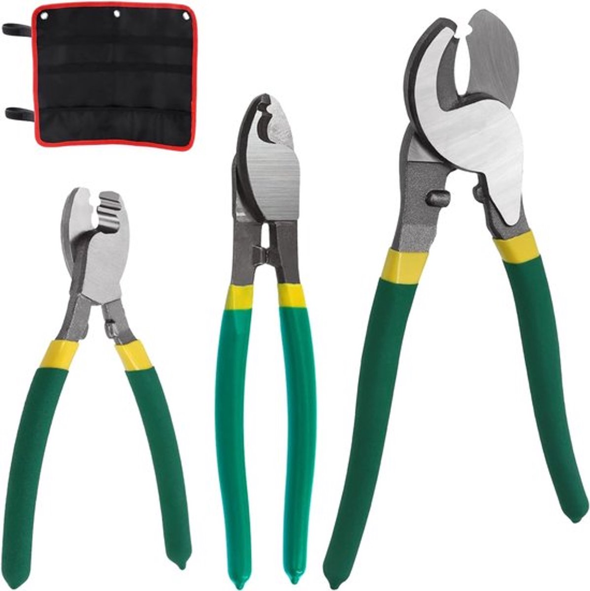 Set van 3 Hoogwaardige Kabelsnijders van 6", 8" en 10" - Sterke Draadknipper voor Aluminium, Koper en Fietskabels met Ergonomische Grip