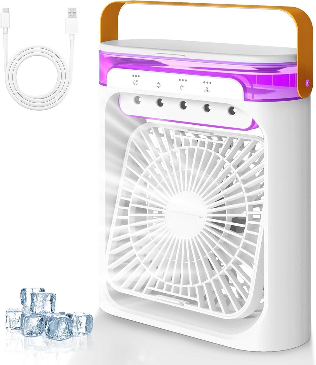 Mobiele Airco - Persoonlijke Koeler - Ruimte Koelen - 4-in-1 Functie - 600ml Tank - Wit