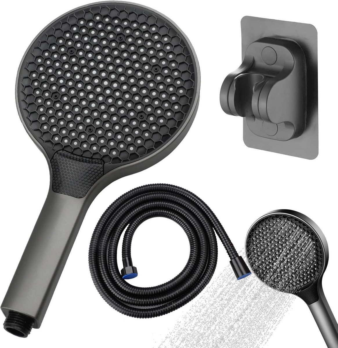 Krachtige Handdouche van 15 cm met 3 Spraymodi, Turbocharger Ontwerp en 1,5 m Slang voor Optimale Waterdruk en Comfortabel Douchen