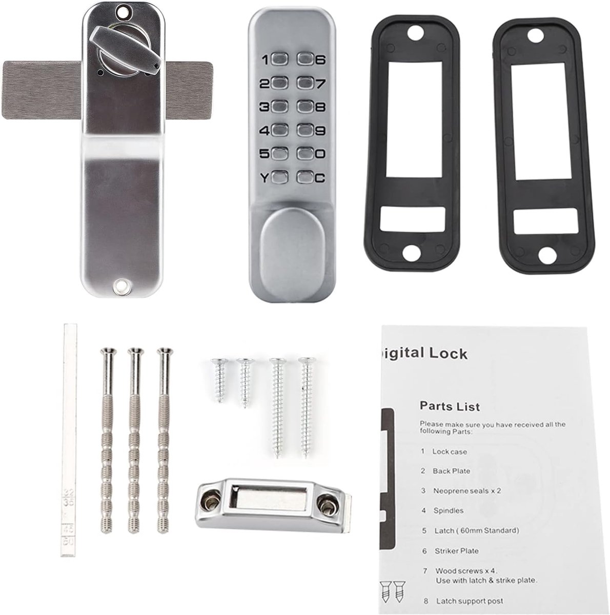 SnelShoppen - Digitale Combinatie Deurslot - Zink Legering Wachtwoord Beveiliging - Encrypted Kast Meubel Slot - Handig en Veilig voor Kantoor Deuren