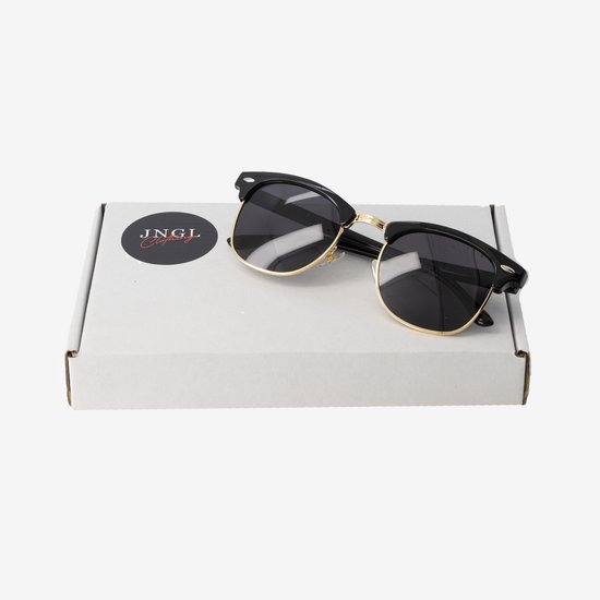 JNGL Clothing - Clubmaster Zonnebril - UV400 - Gepolariseerd - Heren - Zwart - Goud — afbeelding 5
