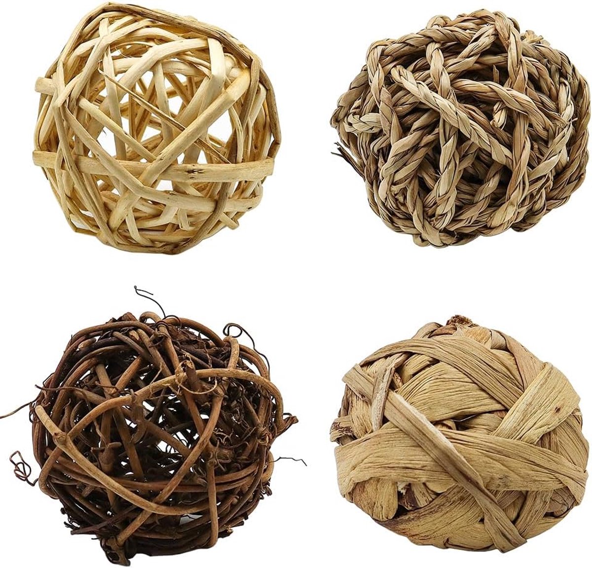 SnelShoppen – 4 Stuks Kauwbollen, Kleine Dieren Kauwspeelgoed, Hamster Speelgoed, Konijnen Kauwspeelgoed voor Kleine Dieren, Hamsters, Konijnen, Cavia SnelShoppen – 4 Stuks Kauwbollen, Kleine Dieren Kauwspeelgoed, Hamster Speelgoed, Konijnen Kauwspeelgoed voor Kleine Dieren, Hamsters, Konijnen, Cavia