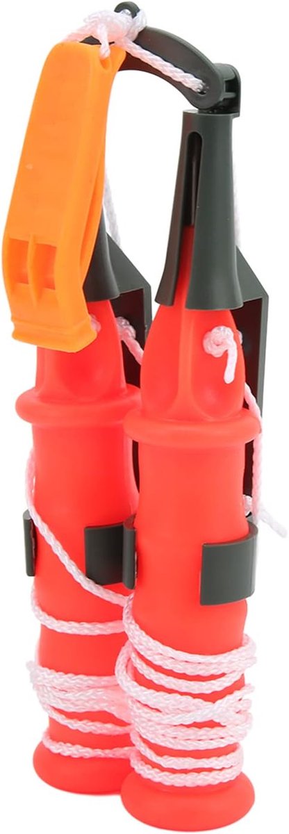 SnelShoppen - Ice Fishing Safety Picks en Noodfluit voor Buiten Hiking - Compact en Duurzaam - ABS Plastic en RVS - Essentieel voor Vissers en Wandela