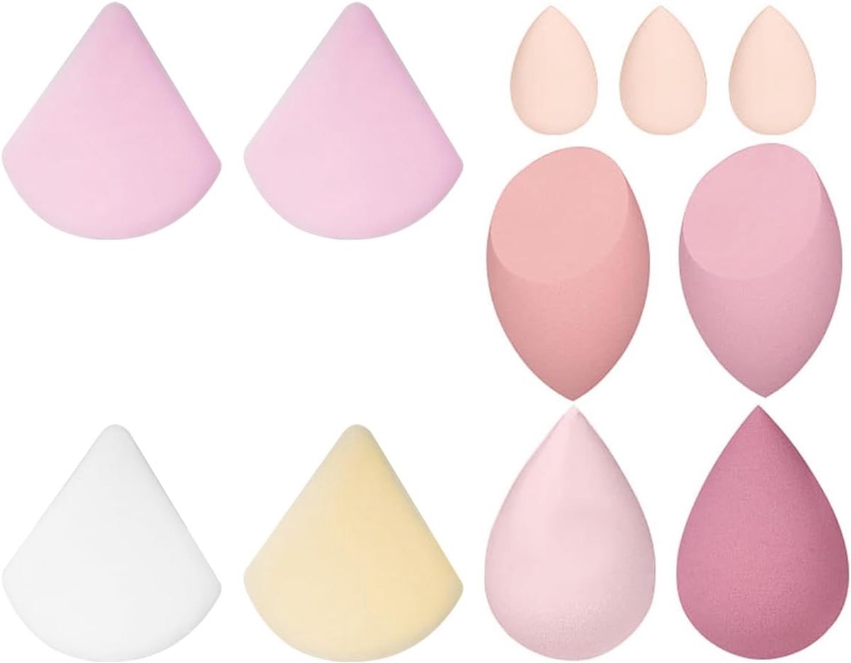 SnelShoppen - 11-Delige Roze Serie Make-up Spons Set, Multikleur, Perfecte Foundation Blend, Latexvrij, Zachte Beauty Spons voor Vloeiende Make-up Toe