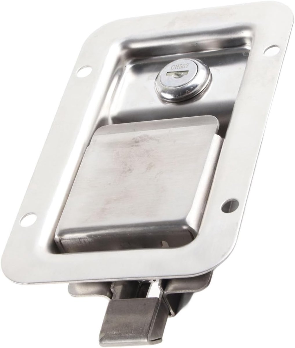 SnelShoppen - RV Deurslot Vervangmotorhome Deurslot 140x90mm 304 RVS Deurslot met Sleutel voor Motorhomes, Trucks, Trailers en Mobiele Werkplaatsen