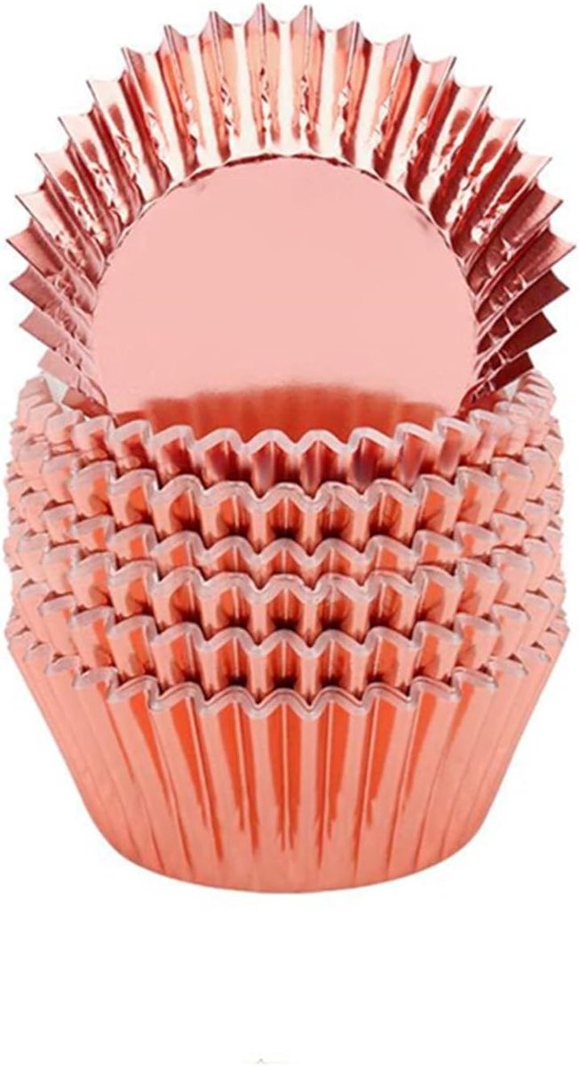 SnelShoppen - 100 Stuks Muffin Cases - Mini Cupcake Mallen - Papieren Muffinvormpjes - Gouden Metallic Folie - Voedselveilig - Feest, Verjaardag, Keuk