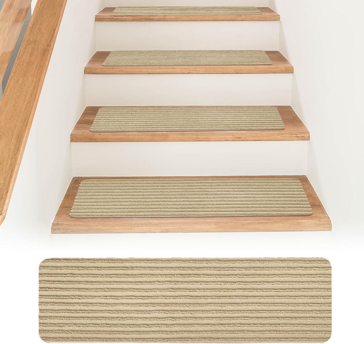 Set van 15 Antislip Trapmatten, 55 x 22 cm, Zelfklevend, Herbruikbaar, Ideaal voor Binnengebruik en Trapbescherming