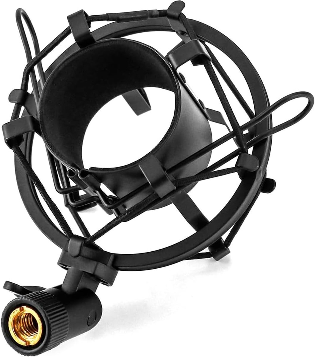 SnelShoppen - Microfoonhouder met Spider, Metalen Microfoonsteun, Vermindert Vibraties voor 45-50mm Microfoons (Zwart)