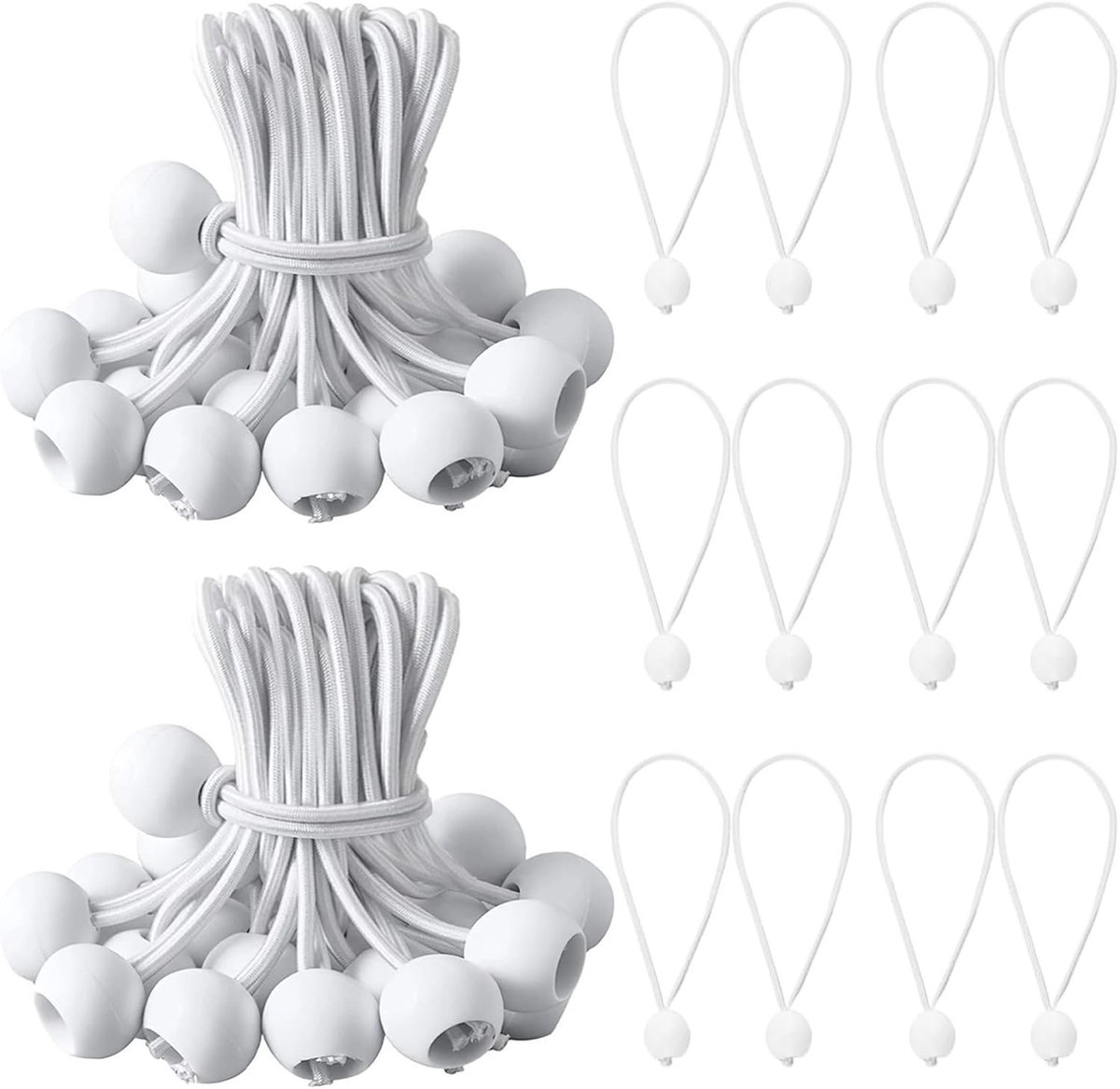 Rubberen Spanner met Bal, 50 Stuks, 15 cm, Verstelbare Expander Lussen voor Tent en Outdoor Gebruik