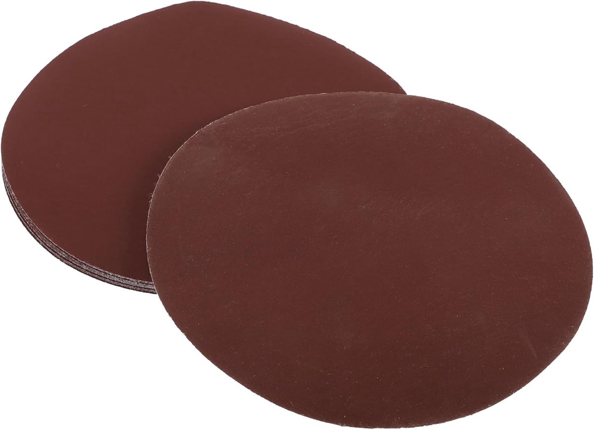 SnelShoppen - 10 Stuks 6" Schuurpapier 1000 Grit Universele Schuurdiscs - Ronde Klittenband Schuurzool - Wit Papier Rood - Geschikt voor Hout, Metaal