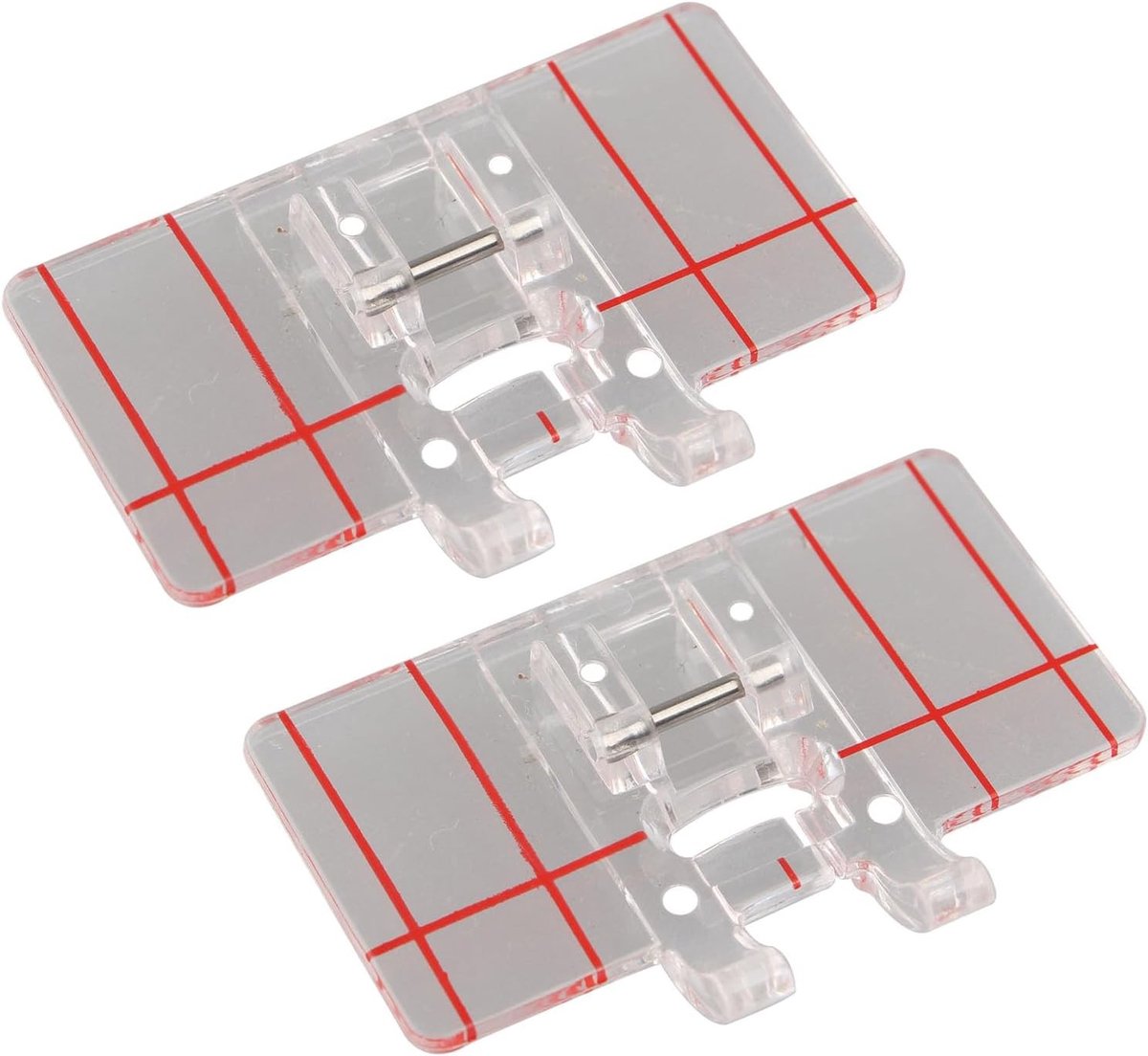 Set van 2 Border Guide Naaimachine Persvoeten - Transparante Parallelle Stitch Voeten Geschikt voor Diverse Naaimachines zoals Singer, Brother en Janome