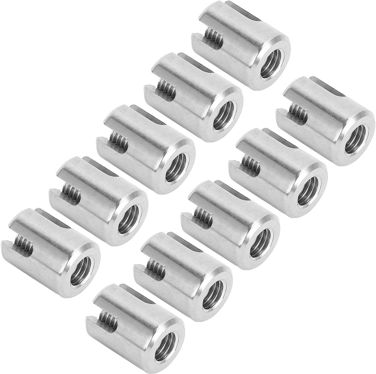 SnelShoppen - Cross Kabel Klemmen, 10 Stuks Draad Klem Clips, Roestvrijstalen Draad Rail Klem, Voor Binnen en Buiten (M10 4mm)