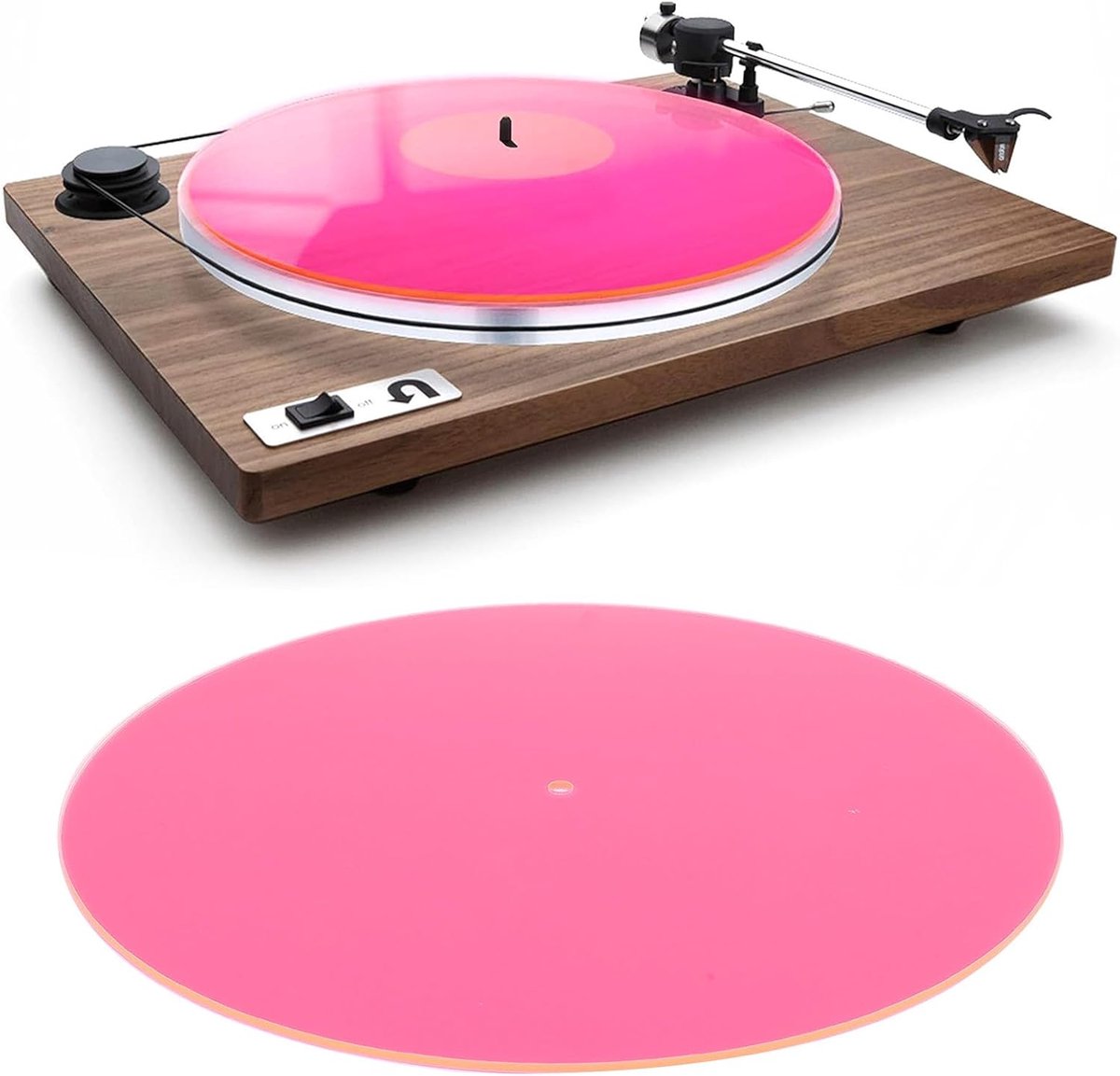 SnelShoppen - Acryl Platenmat voor 12 Inch Vintage Platenspeler, Vervangende Slipmat voor 33 1/3 RPM en 45 RPM Platen, Laag Geluid, Verbeterd, Transpa